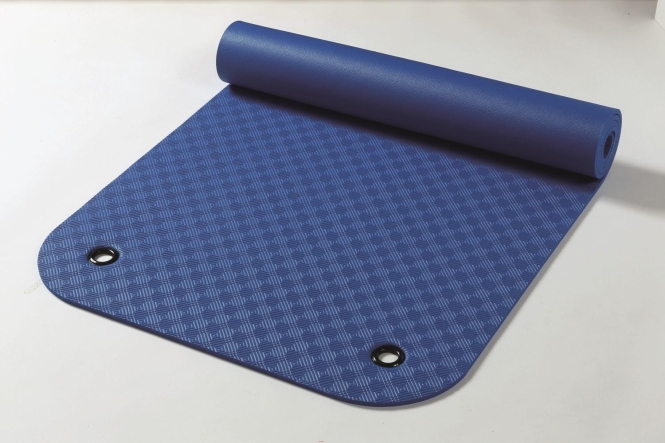 Exercise mat comfort Made in Germany with eyelets darkblue