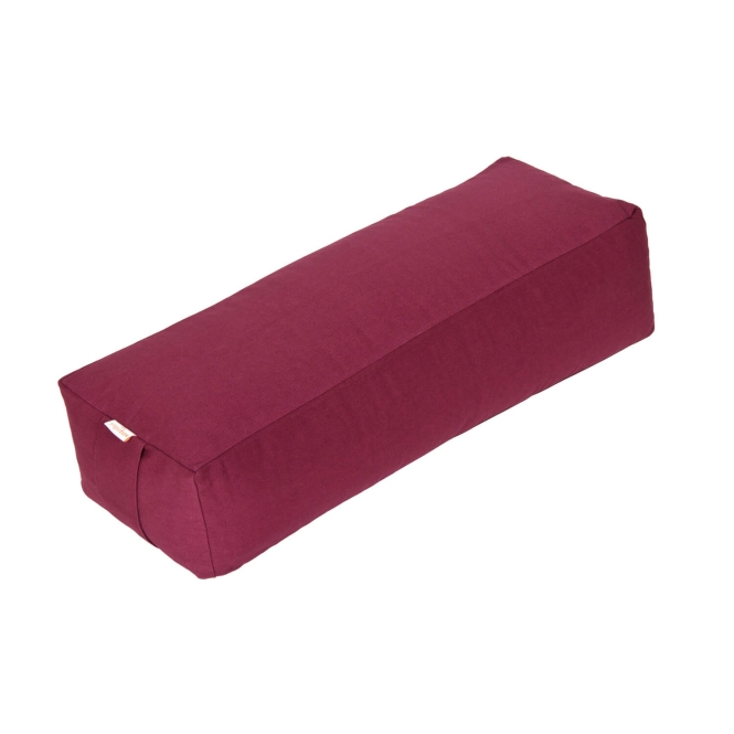 Square bolster - for yoga and pilates BASIC aubergine-coloured