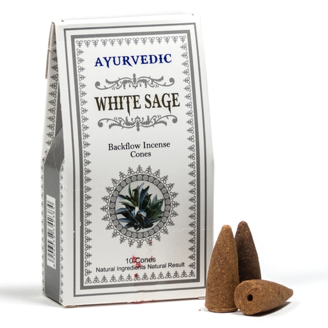 Ayurvedic reflux incense cones white Sage 