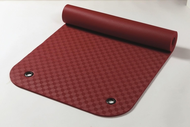 Exercise mat comfort Made in Germany with eyelets bordeaux