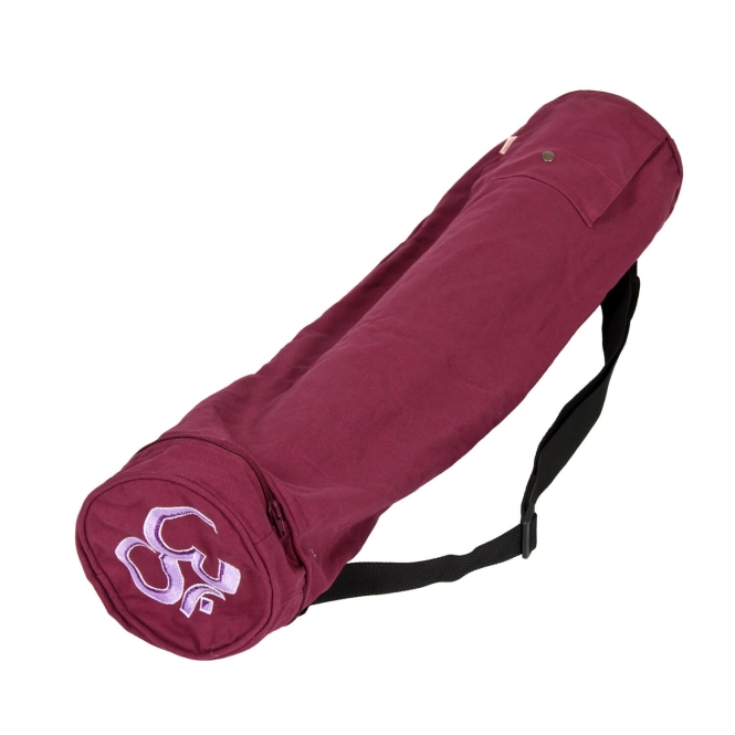 Yoga bag - OM cotton 60 aubergine-coloured