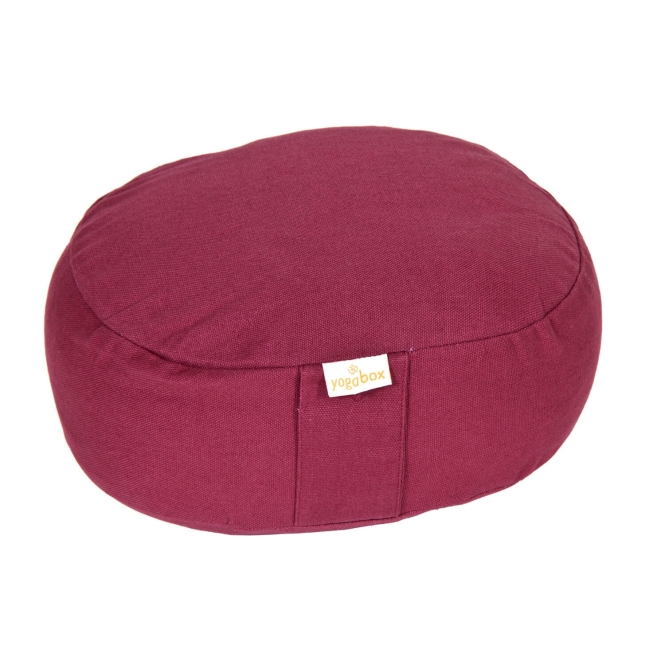 Yogilino® - travel meditation cushion mini oval BASIC aubergine-coloured